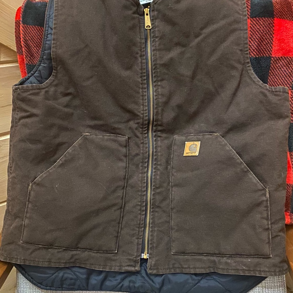 Carhartt Vest Duck Quilted Brown Men’s-L